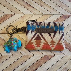 NWOT Pendleton Wool ID Pouch Card Holder Wallet Buffalo Keychain Southwest